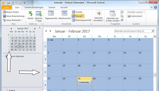Anzeige Kalenderwoche in Outlook 2010